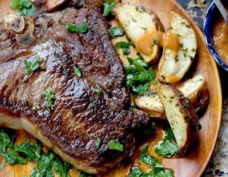 T-Bone Steak & Potato Espagnole Recipe