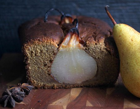Poached Pear Gingerbread Holiday Dessert Recipe